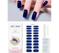 Bleu Saphir Stickers Ongles Gel, Nail Stickers Semi-Durci Autocollant Ongle Gel Uv Deco Ongle Nail Art Sticker Décoration