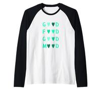 Bleu Sarcelle Clair Aqua Color Love Good Food/Mood Light Teal Aqua Manche Raglan