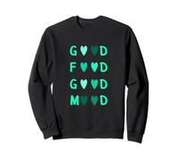 Bleu Sarcelle Clair Aqua Color Love Good Food/Mood Light Teal Aqua Sweatshirt