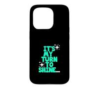 Bleu Sarcelle Clair Aqua Color My Turn to Shine Bleu Sarcelle Clair Aqua Coque pour iPhone 15 Pro