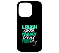 Bleu Sarcelle Clair Aqua Graphic Laugh But Don't Trust Aqua Graphic Coque pour iPhone 14 Pro