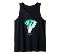 Bleu Sarcelle Clair Aqua Graphic Play Your Hand Débardeur