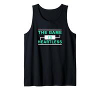 Bleu Sarcelle Clair Aqua Graphic The Game is Heartless Teal Aqua Graphic Débardeur