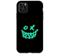 Bleu sarcelle clair Aqua Grunge Face Big Grin Light Teal Aqua Graphic Coque pour iPhone 11 Pro Max