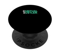 Bleu Sarcelle Clair Aqua Habitual Hustler Light Teal Aqua Graphic PopSockets PopGrip Adhésif