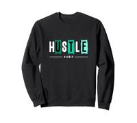Bleu Sarcelle Clair Aqua Hustle Harder Light Teal Aqua Graphic Sweatshirt