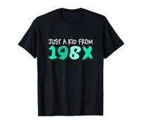 Bleu sarcelle clair Aqua Just A Kid From 198X Light Teal Aqua Graphic T-Shirt