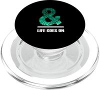 Bleu Sarcelle Clair Aqua & Life Goes on Light Teal Aqua Graphic PopSockets PopGrip pour MagSafe