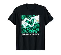 Bleu sarcelle clair Aqua Out Here Being Cute Light Teal Aqua Graphic T-Shirt