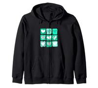 Bleu sarcelle clair Aqua Wild Hearts Teal Aqua Graphic Sweat à Capuche