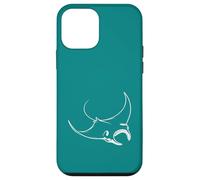 Bleu Sarcelle Minimaliste Manta Ray Line Art Ocean Coque pour iPhone 12 Mini