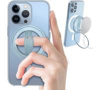 (Bleu) Support De Téléphone Avec Poignée En Silicone Compatible Avec Magsafe, Support De Bague Magnétique, Compatible Avec Iphone 14, 13, 12 Pro/Max/Plus Uniquement