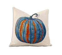 Bleu Taie Oreiller 25x25 cm Housse Coussin Citrouille Double Face Imprimé, Velours Carré Protege Oreiller de Canap pour Salon Chambre Lit Jardin Terrasse Decor Cadeaux, Quatre Saisons, Lot de 1 2B-576