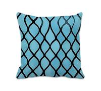 Bleu Taie Oreiller 35x35 cm Housse Coussin Ondulation Double Face Imprimé, Lin Carré Protege Oreiller de Canap pour Salon Chambre Lit Jardin Terrasse Decor Cadeaux, Quatre Saisons, Lot de 1 2B-578
