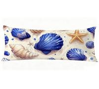 Bleu Taie Oreiller 40x145 cm Coquille Housse Traversin 145 x 40 cm Set de 1 Coussin Grossesse, Douce et Confortable avec Fermeture éclair Invisible Oreiller de Corps pour Canapé Coussin Long J0-498