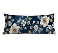 Bleu Taie Oreiller 50 x 150 Housses de Ccoussin de Positionnement Latéral Velours Doux Resistant, Améliorer Sommeil Qualité Feuille Housse Coussin Double Face Impression pour Chambre Lit Canapé T-6396