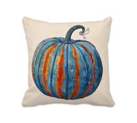 Bleu Taie Oreiller 55x55 cm Housse Coussin Citrouille Double Face Imprimé, Lin Carré Protege Oreiller de Canap pour Salon Chambre Lit Jardin Terrasse Decor Cadeaux, Quatre Saisons, Lot de 1 2B-576