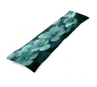 Bleu Taies d'oreiller 50x180 cm Fleur Oreiller de Corps Traversin 180cm, Doux Resistant Velour Pillow Case Soutien Grossesse et à la maternité pour dormeur Long sur Le côté Decoration Oreiller J0-84