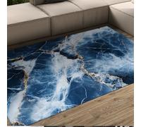 Bleu Tapis 60x90 pour couloirs Chambre Antidérapant Machine Lavable carpette Cuisine Veines Blanches Descente de lit à Poil Bas légers entrée Salle Bain Buanderie Salon