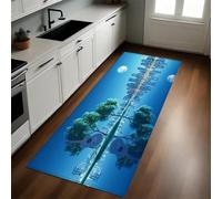 Bleu Tapis d’entrée Guitare du lac de la Ville 50 x 80 cm Paillasson, Tapis de Bain Antidérapant, Tapis de Sol pour Salon Chambre Cuisine