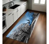 Bleu Tapis de Cuisine Le Magnifique Paysage du Parc au Printemps Long Lavable Antidérapant Antifatigue Devant Évier Décoration Paillasson 40 x 120 cm