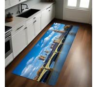 Bleu Tapis de Cuisine Londres Big Ben Long Lavable Antidérapant Antifatigue Devant Évier Décoration Paillasson 40 x 120 cm