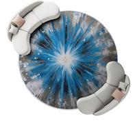 Bleu Tapis de Salon Rond 100 cm, Peinture Abstraite Scène De Neige Art Moderne Tapis Chambre Antidérapant Lavable, Ne Perd Pas Ses Poils Moelleux Moquette pour Chambre d'enfant Salle à Manger