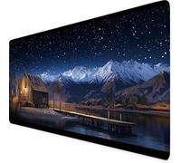 Bleu Tapis de Souris Ciel étoilé Tapis de Souris XXL 600 x 300mm Mouse Pad avec Bords Cousus et Base en Caoutchouc Antidérapante Mouse Pad XXL pour PC, Ordinateur Portable, Accessoires Bureau p8121