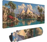 Bleu Tapis de Souris Gaming 600x300x3 mm Grand Tapis de Souris XXL, Egypte Mouse Pad à Bords Cousus, Lavable, Base en Caoutchouc Antidérapante Mousepad Gaming Accessoire pour Decoration Maison z-7128