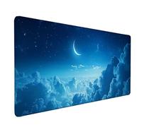 Bleu Tapis de Souris XXL 100 x 50 cm, Tapis Souris Ciel éToilé Sous Main Bureau avec Bords Cousus, Imperméable Mouse Pad Base en Caoutchouc Antidérapant Surface pour Gamer, PC, Cadeau Femme -lsy260313