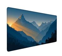 Bleu Tapis de Souris XXL 1000 x 500mm, Tapis Souris Montagne sous Main Bureau avec 3MM Bords Cousus, Imperméable Mouse Pad Base en Caoutchouc Antidérapant Surface pour Gamer, PC, Cadeau -bby2509GF