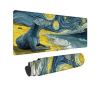 Bleu Tapis de Souris XXL 120 x 60 cm, Tapis de Souris Chien sous Main Bureau avec Bords Cousus, Imperméable Mouse Pad Base en Caoutchouc Antidérapant Surface pour Gamer, PC, Cadeau Femme -zjn2509HP
