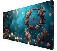 Bleu Tapis de Souris XXL 1500 x 800 mm, Tapis Souris Attrape-RêVes sous Main Bureau avec 3MM Bords Cousus, Imperméable Mouse Pad Base en Caoutchouc Antidérapant Surface, Gamer, PC, Cadeau -yym2509E4