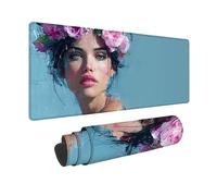 Bleu Tapis de Souris XXL 150x80cm, Tapis Souris sous Main Bureau avec 3MM Bords Cousus, Imperméable Mouse Pad Base en Caoutchouc Antidérapant Surface pour Gamer, Ordinateur, PC, Cadeau -hjw2601ON