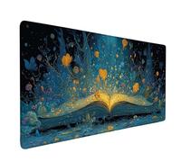 Bleu Tapis de Souris XXL 60 x 30 cm, Tapis Souris RêVe sous Main Bureau avec 3MM Bords Cousus, Imperméable Mouse Pad Base en Caoutchouc Antidérapant Surface pour Gamer, PC, Cadeau -bby25095C