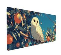 Bleu Tapis de Souris XXL 600 x 300 mm, Tapis Souris Hibou sous Main Bureau avec 3MM Bords Cousus, Imperméable Mouse Pad Base en Caoutchouc Antidérapant Surface pour Gamer, PC, Cadeau -bby25094G