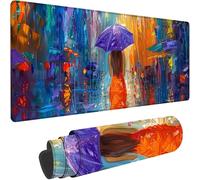 Bleu Tapis de Souris XXL 800 x 400 x 4 mm Grand Tapis Souris Femme Mouse Pad Accessoire Bureau, Lavable, Base en Caoutchouc Antidérapant, Imperméable Mousepad pour Bureau Decor, Cadeau Femme w-1218