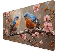 Bleu Tapis de Souris XXL 80x40cm, Tapis Souris Oiseau sous Main Bureau avec 3MM Bords Cousus, Imperméable Mouse Pad Base en Caoutchouc Antidérapant Surface pour Gamer, PC, Cadeau -yym2509452PV