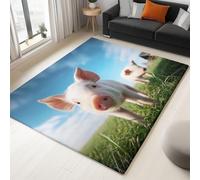 Bleu Tapis Photographie Ciel Bleu Et Nuages Blancs Porcelet Tapis Salon Anti-Slip Lavable À Poils Courts Doux Antidérapant 120 x 180 cm, pour Salon Chambre Cuisine Bureau & Salle À Manger Moquette