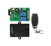 (Bleu) Télécommande sans fil universelle 433 MHz Ac220v 2 canaux RF relais récepteur et émetteur pour
