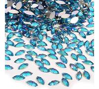 Bleu Turquoise, Creation A Coudre,Upee,Silber Krll Deko Stein Wassertropfen, Crystal AB Flatback Ss20, pour Vêtements en Vrac Forme d'oeil De Cheval Acrylique Flatback Stra