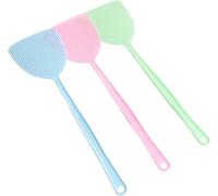 (Bleu + Vert + Rose) tapette à mouches, 3 unités de contrôle manuel des nuisibles, tapette à mouches flexible, manche durable de 42 cm, assistant de cuisine