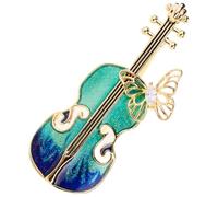 Bleue Broche Violon Vintage Épingle Décorative, en Alliage pour Vêtements | Fixation Ferme, Usage Chapeaux et Tenues, Style Créatif et Unique, Présent pour Fête ou Mariage