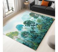 BleuTapis Salon 80 x 150 cm , Dessin Animé Animaux Amazonie Forêt Tropicale Lavable en Machine Tapis Antidérapant à Poils Courts - Facile à Entretenir pour Salon Salle à Manger Bureau à Domicile