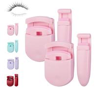 Blevora Eyelash Curler, Blevora Lash Curler, Portable Travel Gentle Lash Tool for Lifted Lashes, Professional Travel Makeup Tools for All Eye Shapes (Pink*2)