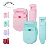 Blevora Eyelash Curler, Blevora Lash Curler, Portable Travel Gentle Lash Tool for Lifted Lashes, Professional Travel Makeup Tools for All Eye Shapes (Pink+Green)