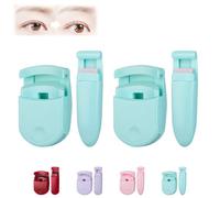 Blevora Eyelash Curler, Blevora Nutrient Lash Curler, Portable Wide Angle Long Lasting Lash Lift, Gentle Lash Tool, Professional Travel Makeup Tools for All Eye Shapes (Green*2)