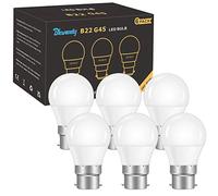 Blewandy Ampoules LED B22, 5W Équivalent Incandescence 40W, LED Ampoule Baïonnette, G45 Type Globe 500LM Blanc Chaud 3000K, Ampoules Économie D'énergie, Non Dimmable, Lot de 6