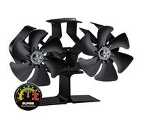 BLFIRE Ventilateur de poêle à bois alimenté par la chaleur, non électrique, double moteur, activé par la chaleur