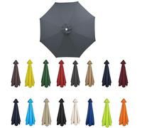 BLGVGKLPNT 2m-3.5m Replacement Parasol Canopy, Umbrella Replacement Fabric, UPF 50+ Garden Parasol Replacement Canopy, Outdoor Replacement Fabric, 6/8 Rib for Garden Umbrella (6ribs:3.0m/9.8ft,Grey)